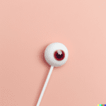 DALL·E 2023-06-06 21.05.49 - eyeball as a candy on stick, minimal